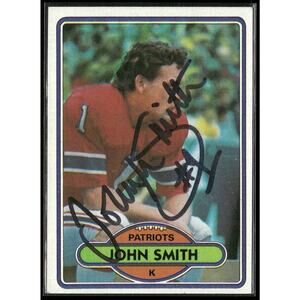 1980 Topps John Smith Auto New England Patriots #291